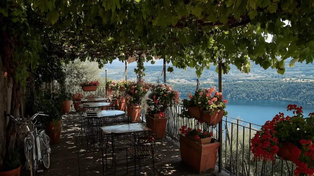 Italian Terrace overlooking lake