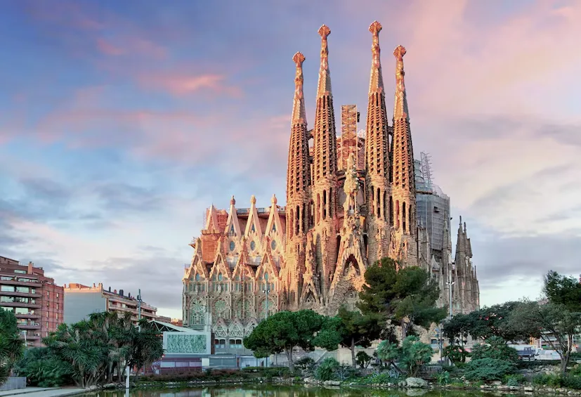 Sagrada Familia basilica with intricate architectural details