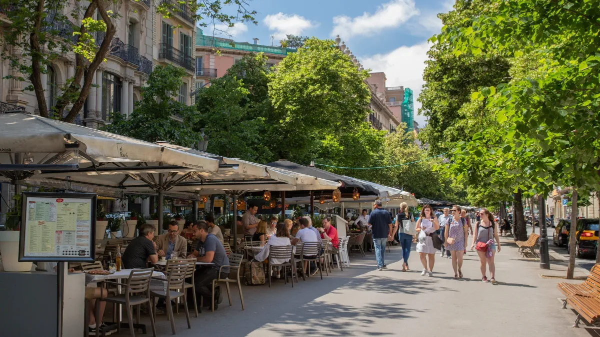 Eixample neighborhood Barcelona wide streets architecture