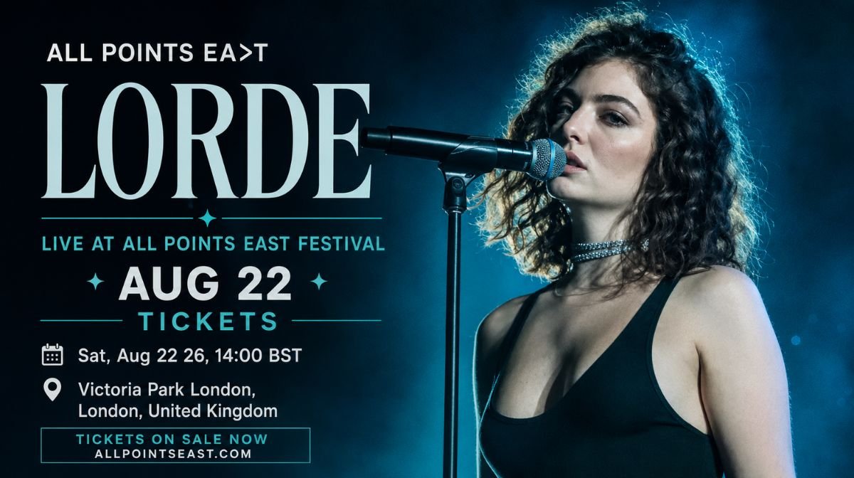 Lorde performing live on stage at All Points East