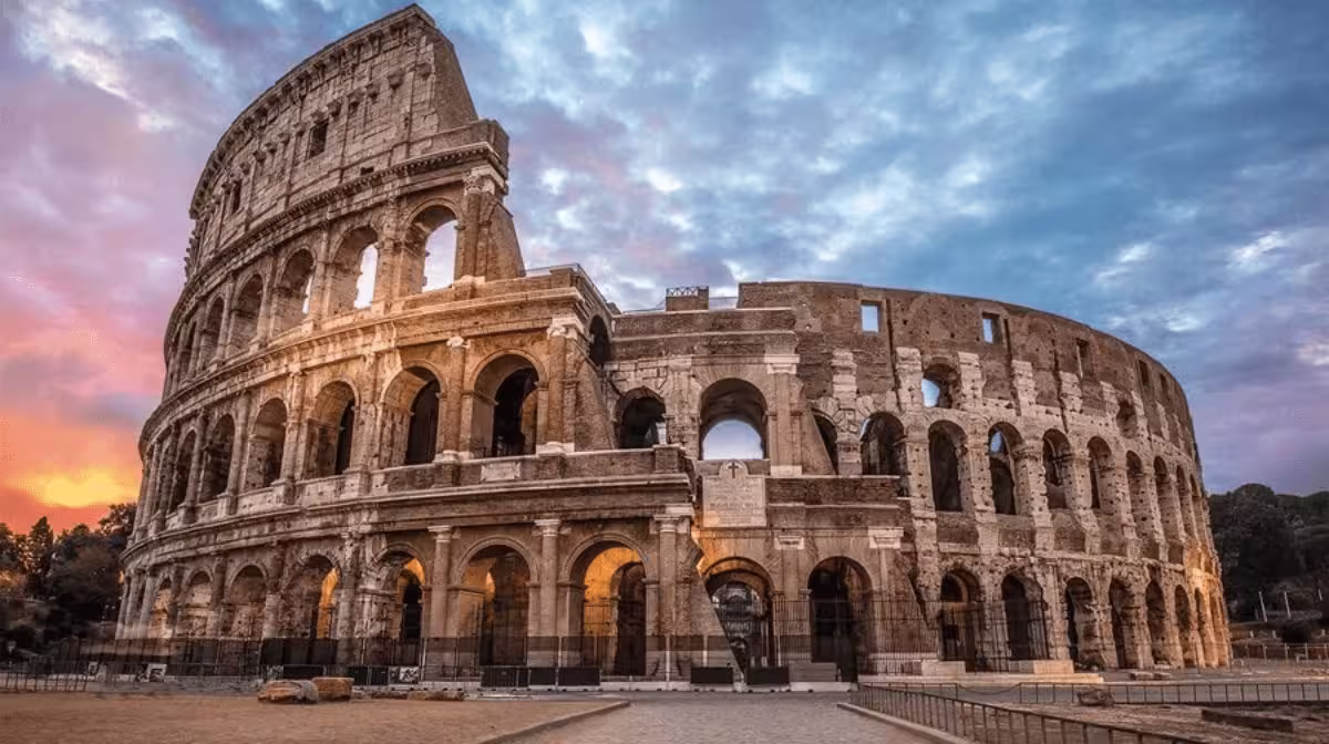 Colosseum at golden hour, Rome