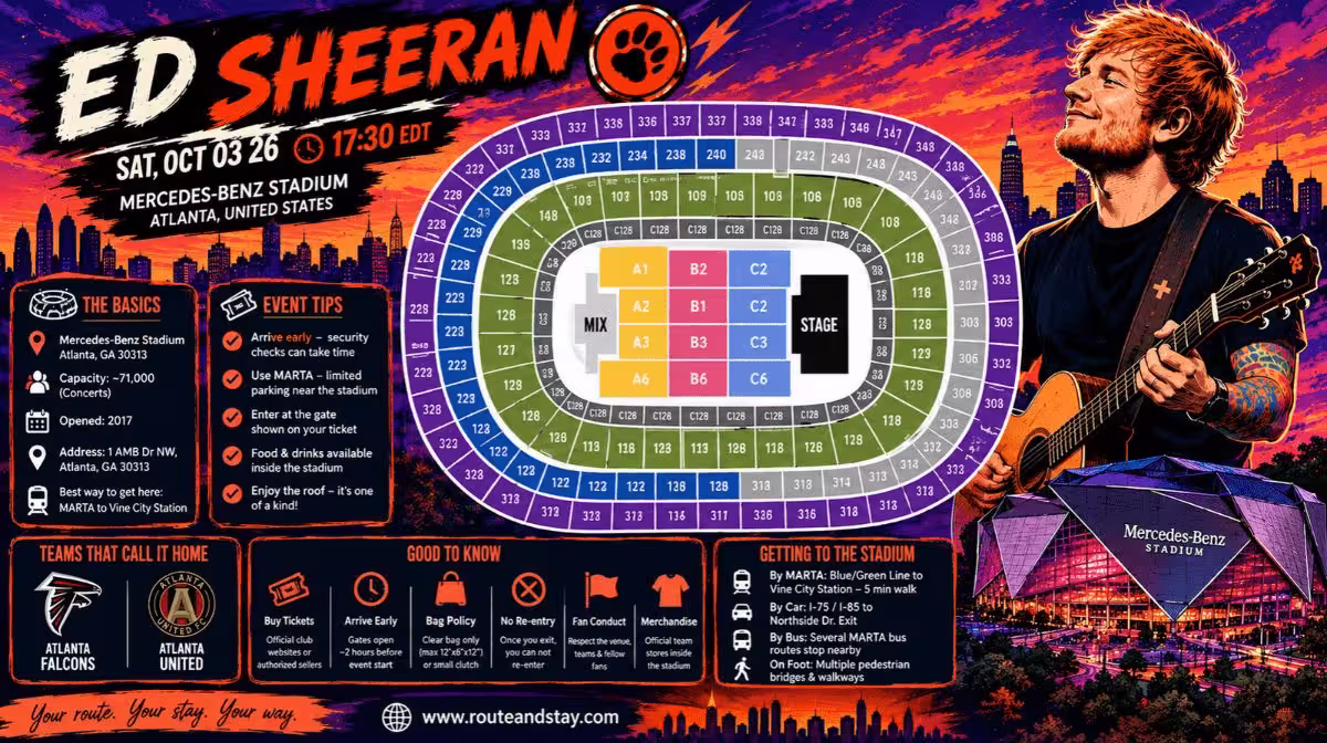 Mercedes-Benz Stadium seat map and seating levels guide