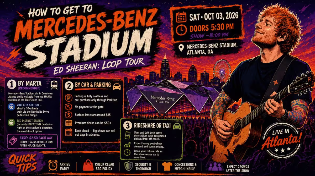 How to get to Mercedes-Benz Stadium for the Ed Sheeran LOOP Tour