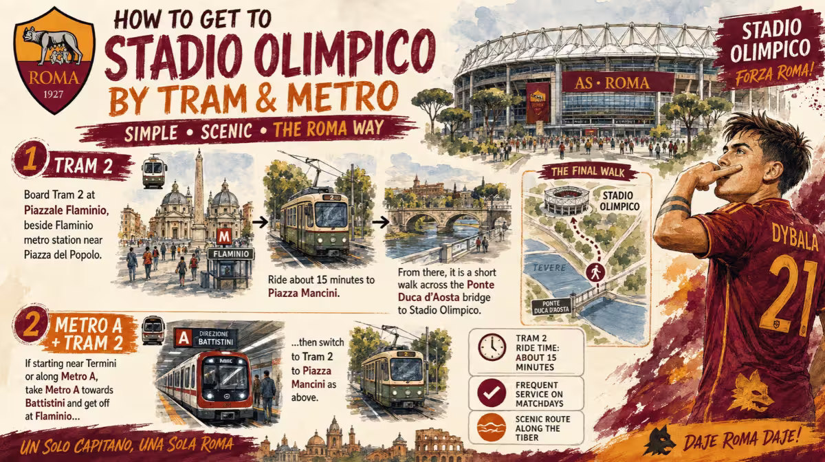 How to get to Stadio Olimpico for AS Roma matches