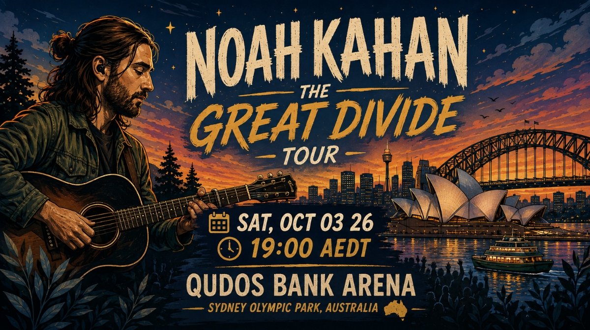 Noah Kahan The Great Divide Tour Qudos Bank Arena Sydney 2026
