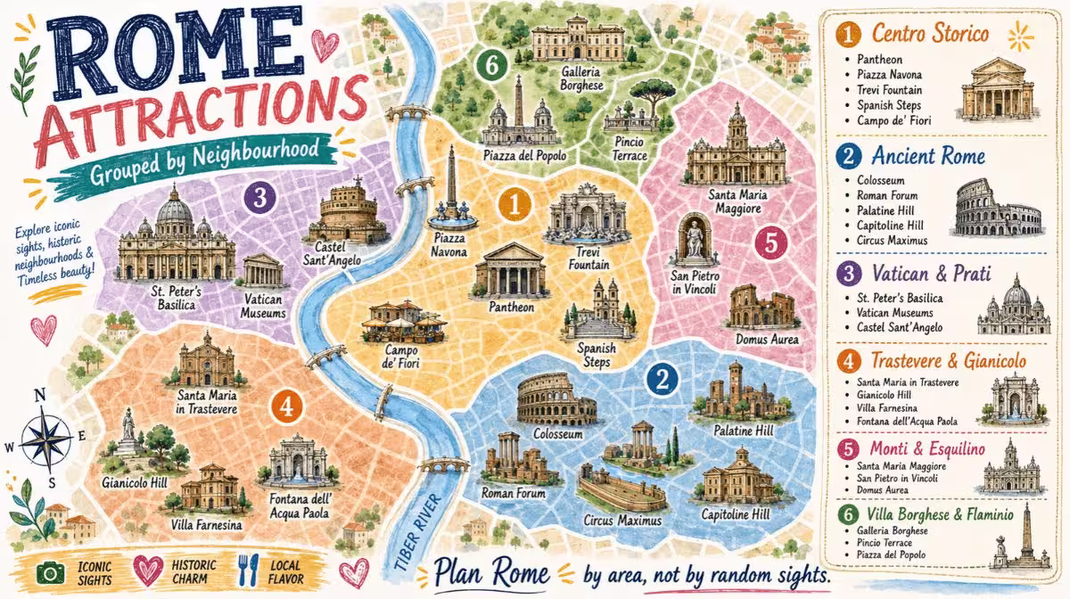 Getting around Rome map