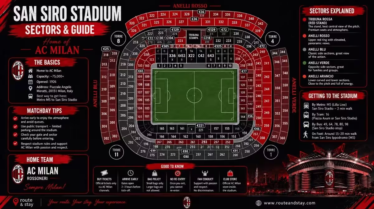 San Siro seating guide and stand map for AC Milan matches