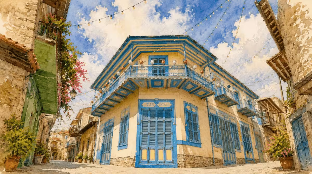 Typical stone architecture in Lefkara, Cyprus