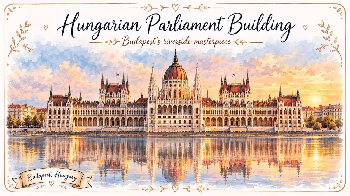 Hungarian Parliament Building in Budapest on the Danube