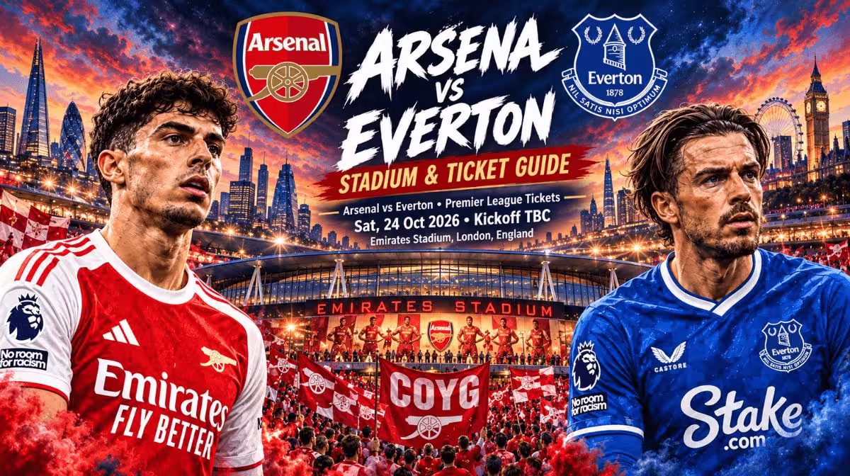 Arsenal vs Everton Premier League tickets at the Emirates Stadium