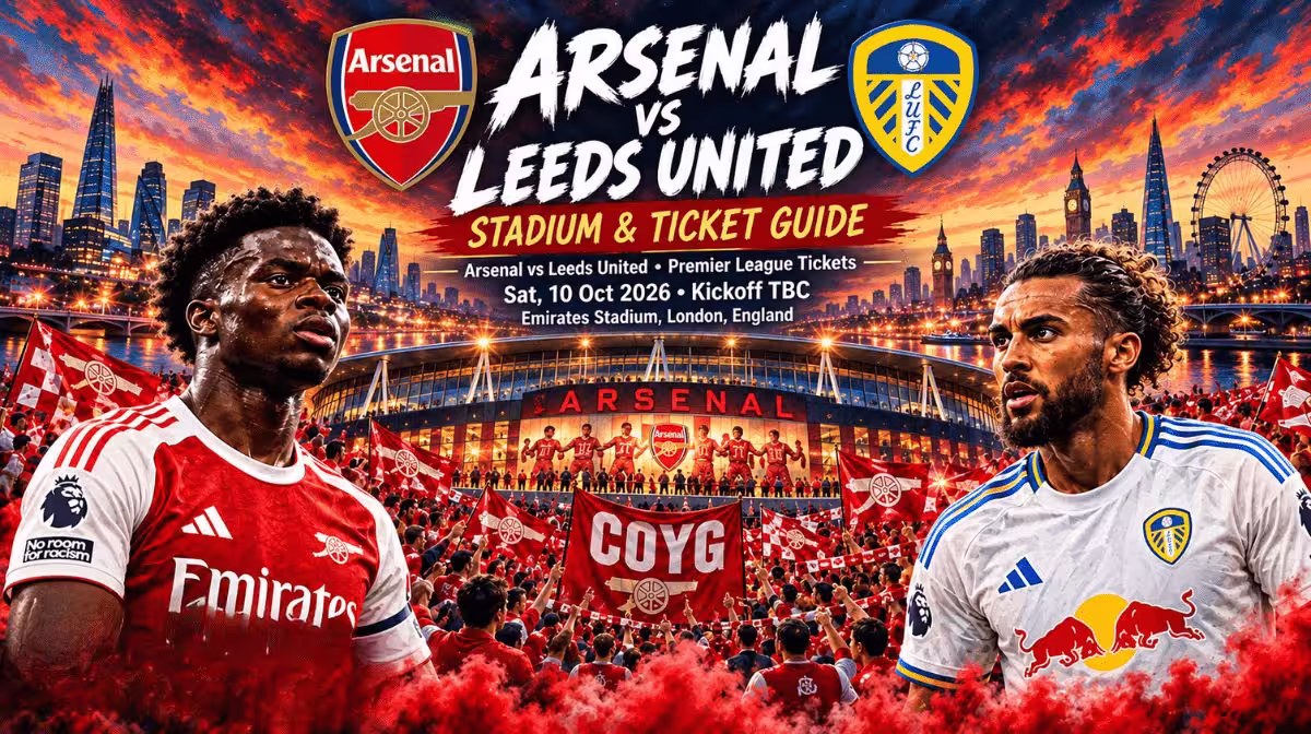 Arsenal vs Leeds United Premier League tickets at the Emirates Stadium