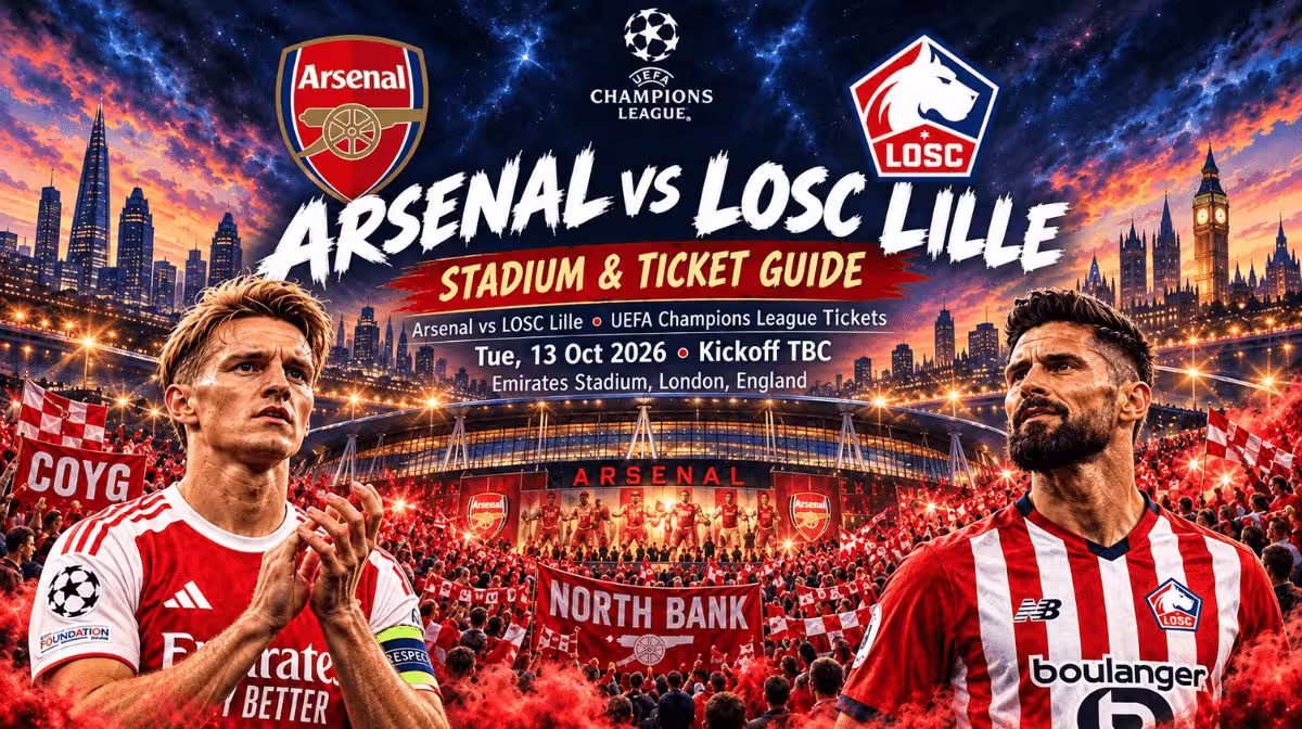 Arsenal vs Lille Champions League tickets at the Emirates Stadium