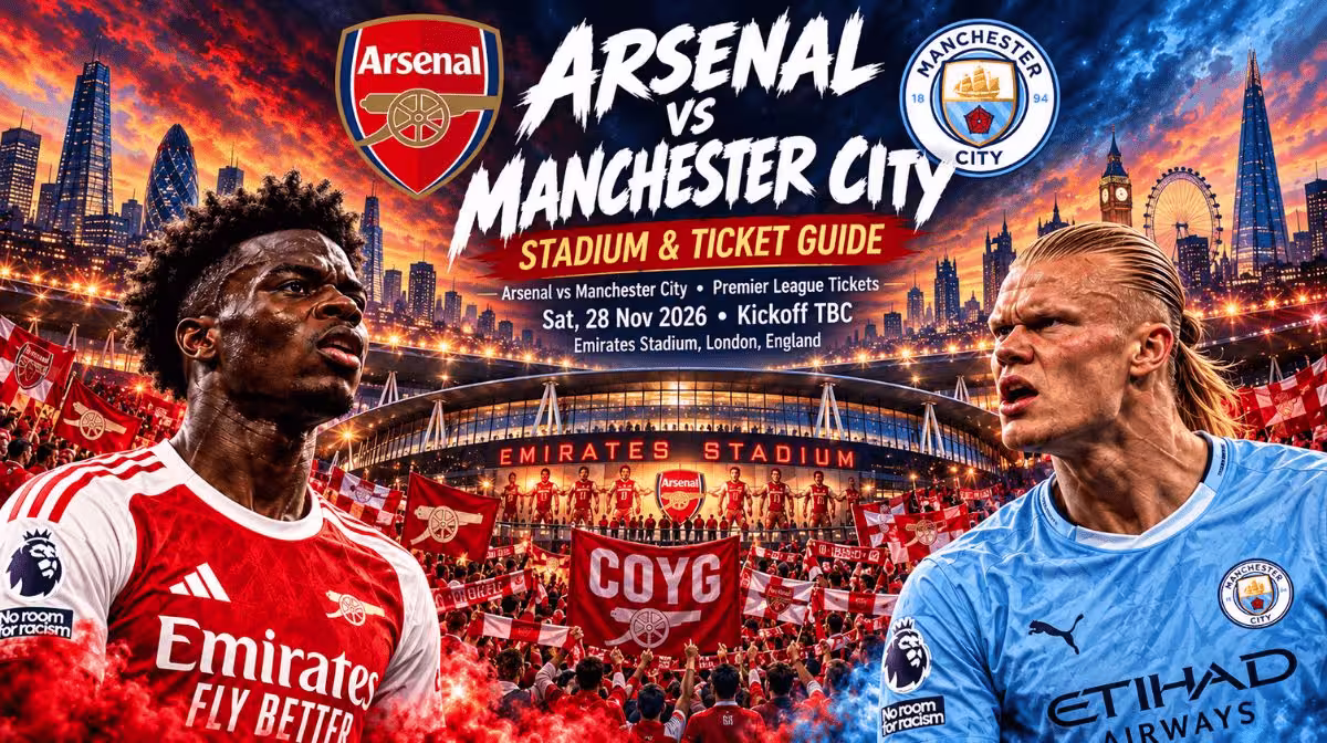 Arsenal vs Manchester City Premier League tickets at the Emirates Stadium