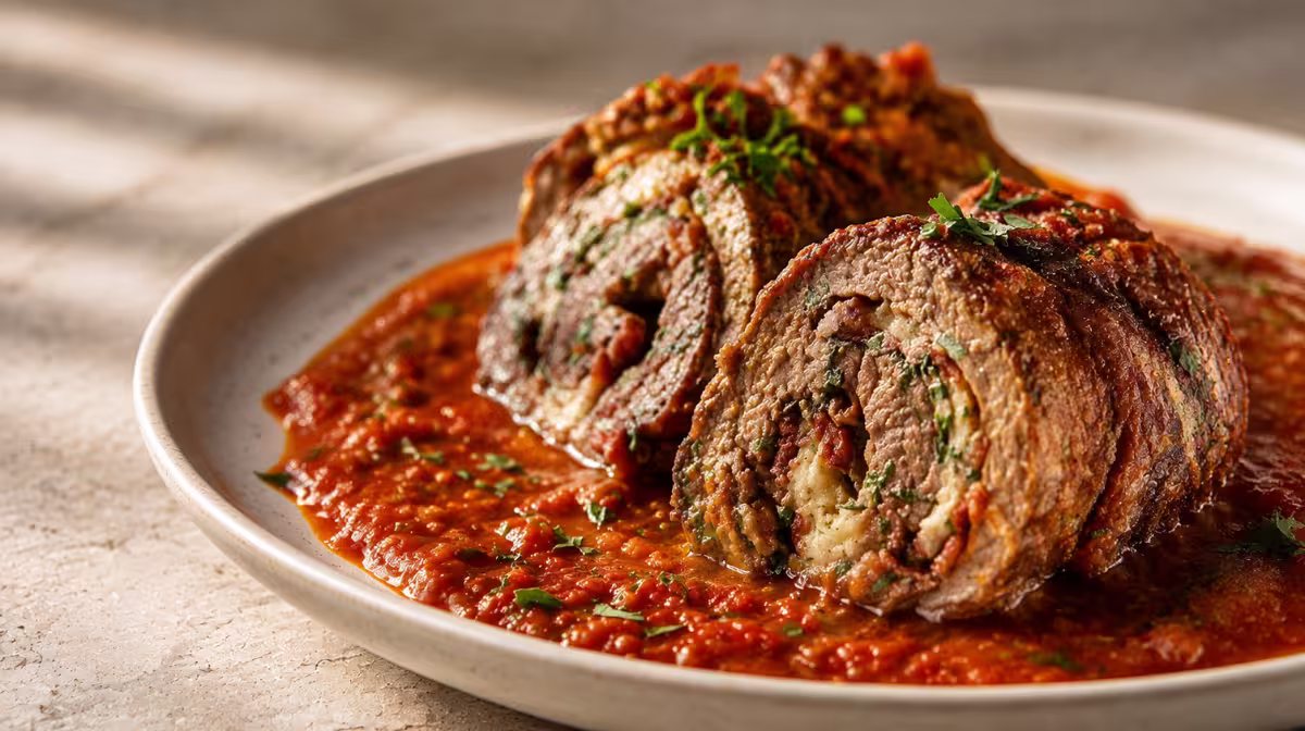 Bragioli, Maltese beef olives in tomato sauce