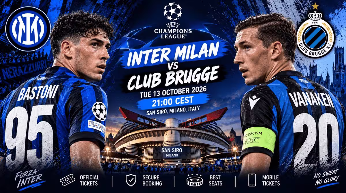Inter Milan vs Club Brugge KV Champions League tickets at San Siro