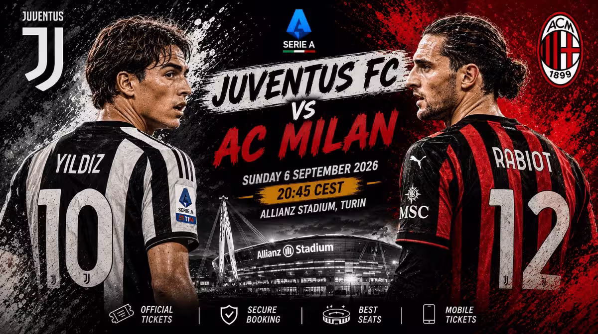 Juventus vs AC Milan Serie A tickets at the Allianz Stadium, Turin