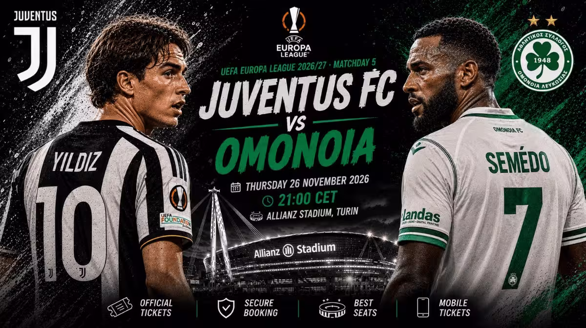 Juventus vs Omonoia UEFA Europa League tickets at the Allianz Stadium
