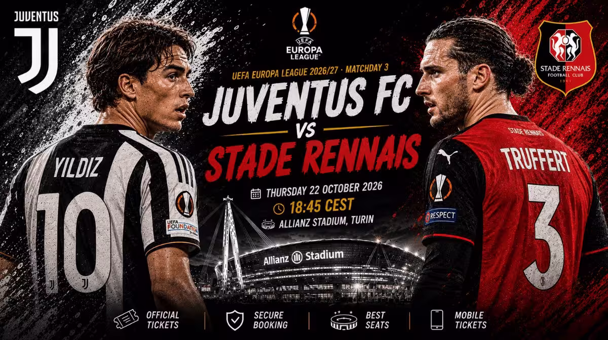 Juventus vs Stade Rennais UEFA Europa League tickets at the Allianz Stadium