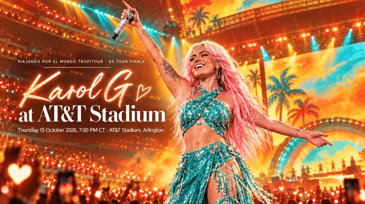 Karol G Viajando Por El Mundo Tropitour at AT&T Stadium guide and tickets