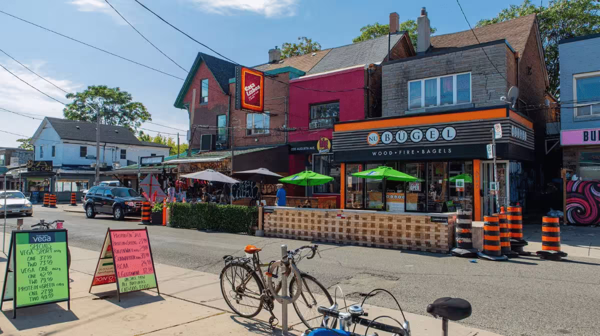 Colourful storefronts in Kensington Market, Toronto