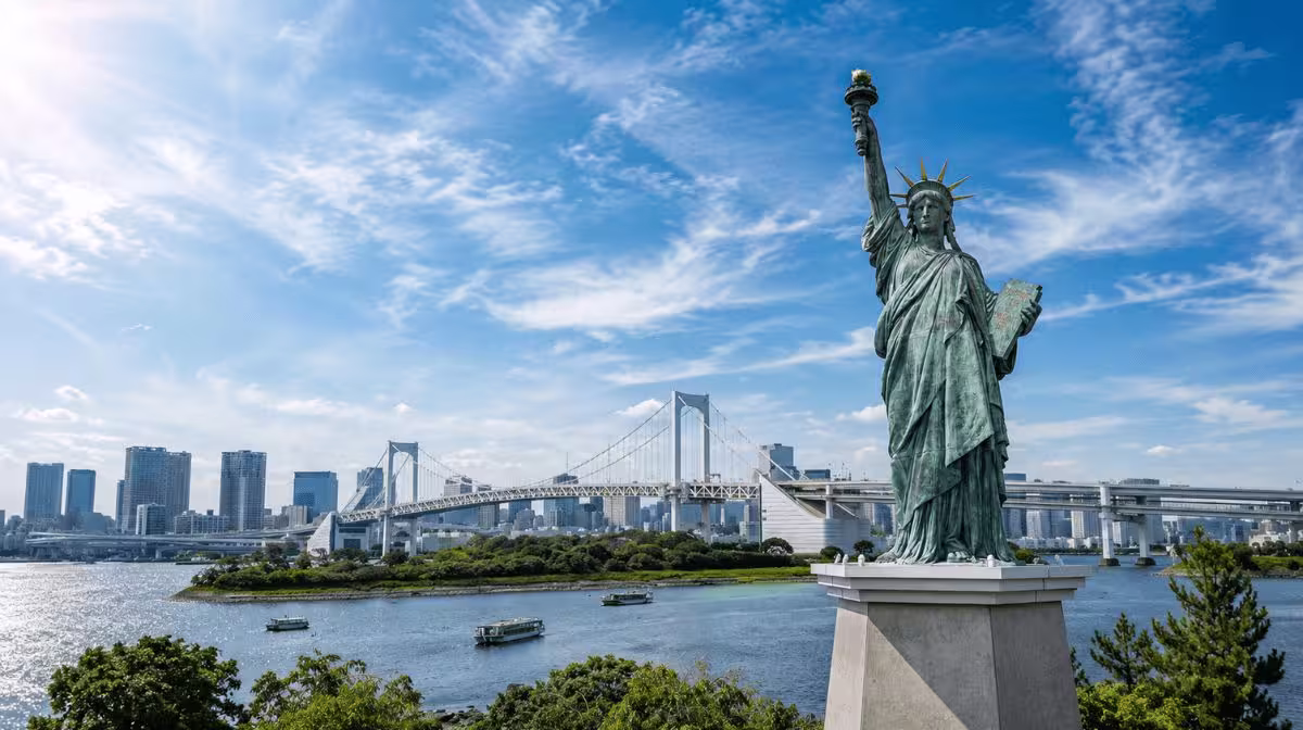 Tokyo's Statue of Liberty replica in Odaiba Kaihin Koen