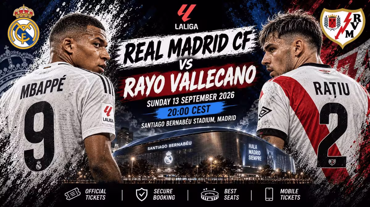 Real Madrid vs Rayo Vallecano La Liga tickets at the Santiago Bernabéu