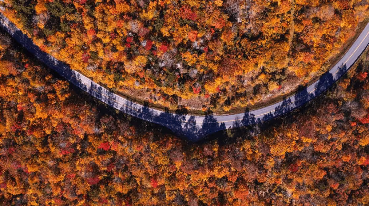 Molly Stark Byway overlook in southern Vermont during fall
