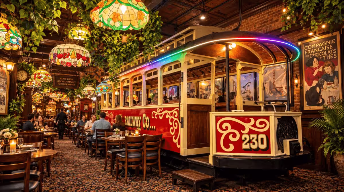 The Old Spaghetti Factory interior in Toronto