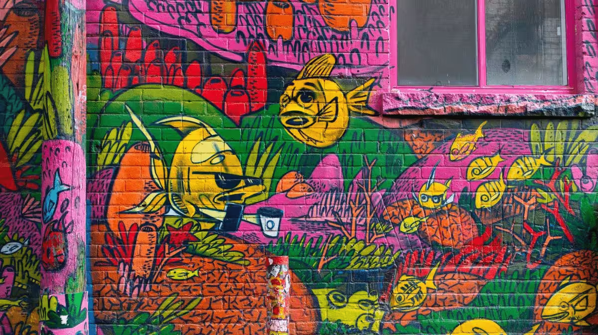 Queen West neighbourhood street scene in Toronto