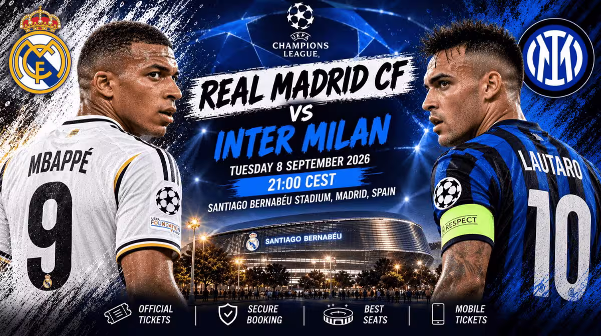 Real Madrid vs Inter Milan Champions League tickets at the Santiago Bernabéu