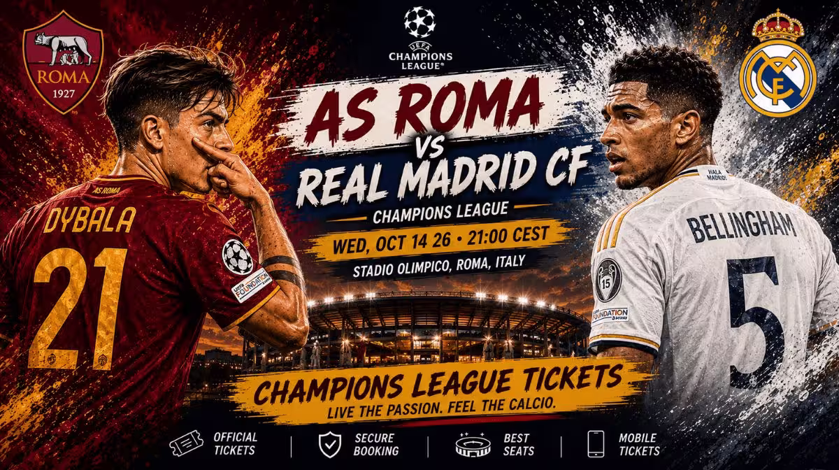 AS Roma vs Real Madrid Champions League tickets at Stadio Olimpico