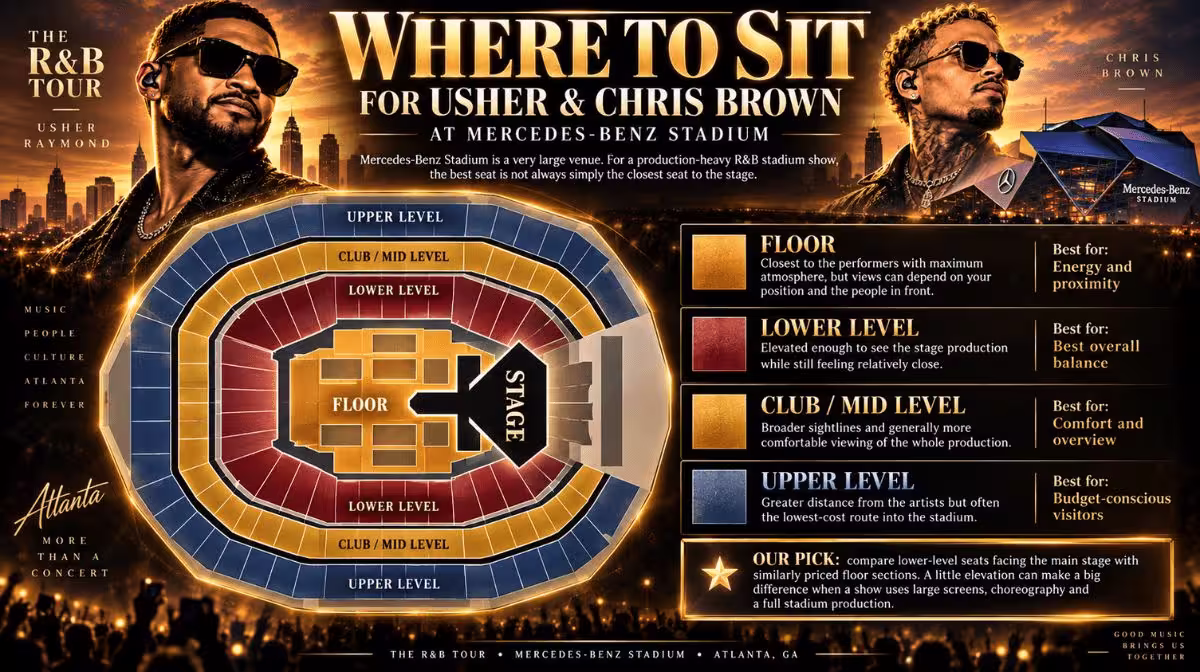 Where to sit for Usher and Chris Brown at Mercedes-Benz Stadium