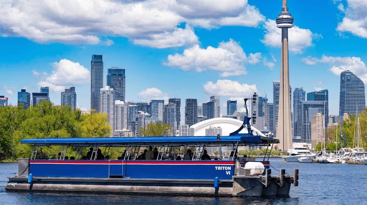 Boat cruise on Toronto Harbour with skyline view