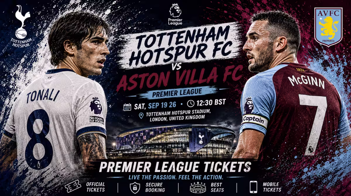 Tottenham vs Aston Villa Premier League tickets at the Tottenham Hotspur Stadium