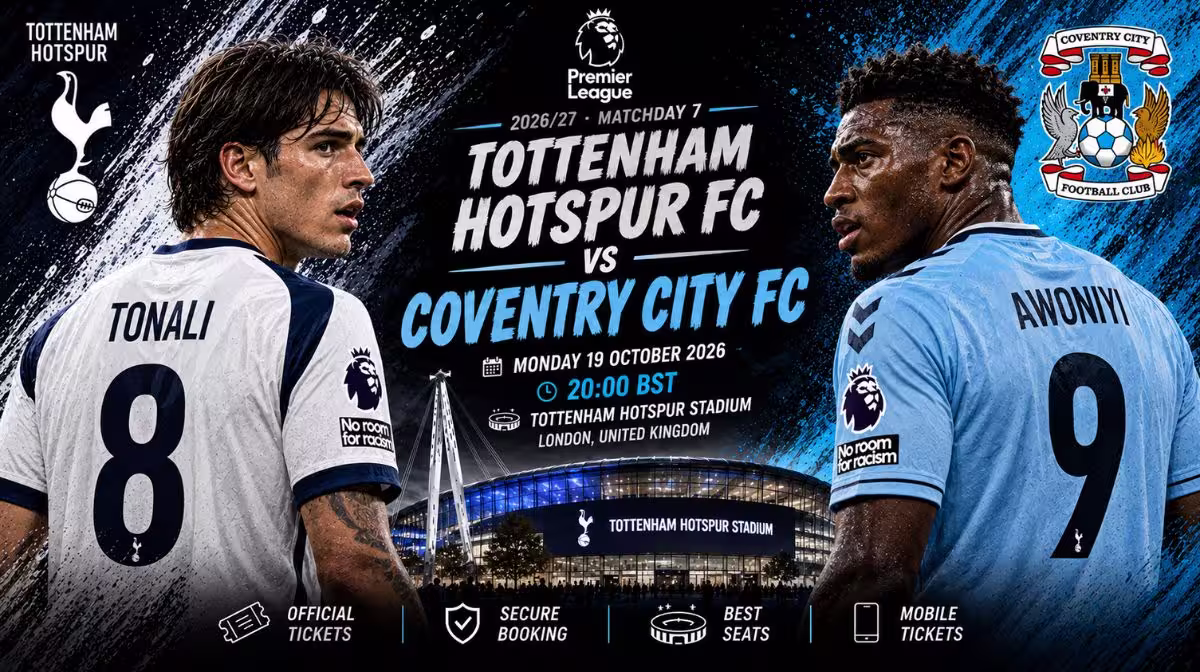 Tottenham vs Coventry City Premier League tickets at the Tottenham Hotspur Stadium