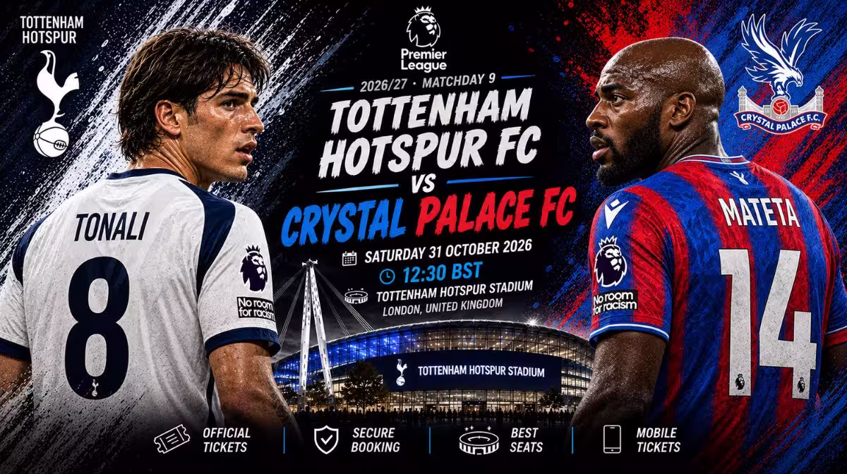 Tottenham vs Crystal Palace Premier League tickets at the Tottenham Hotspur Stadium