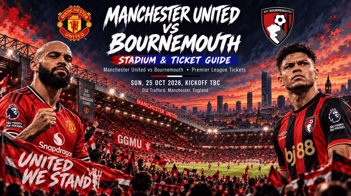 Manchester United vs Bournemouth Premier League tickets at Old Trafford