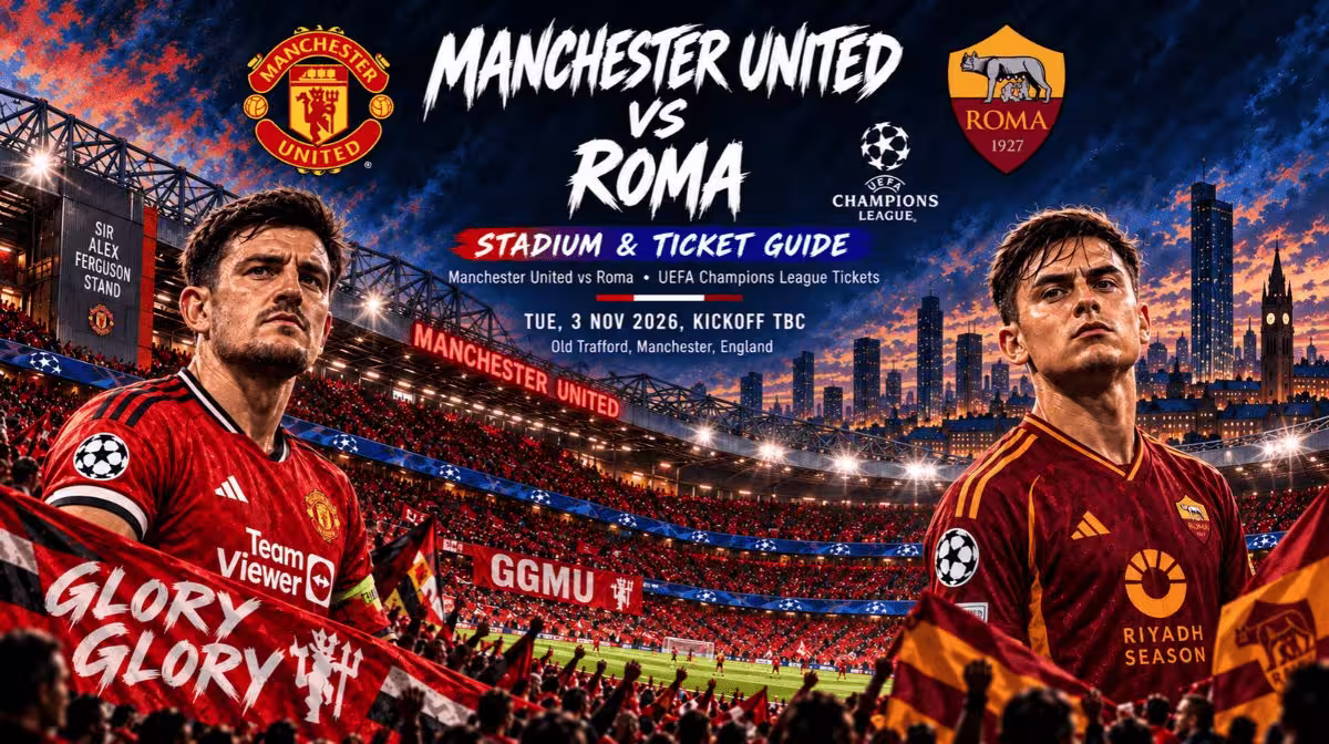 Manchester United vs Roma Champions League tickets at Old Trafford
