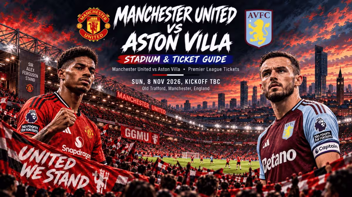Manchester United vs Aston Villa Premier League tickets at Old Trafford