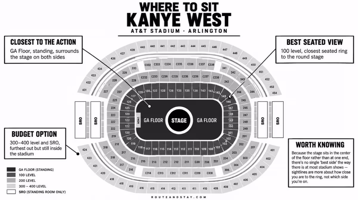 Kanye West AT&T Stadium Arlington seating chart