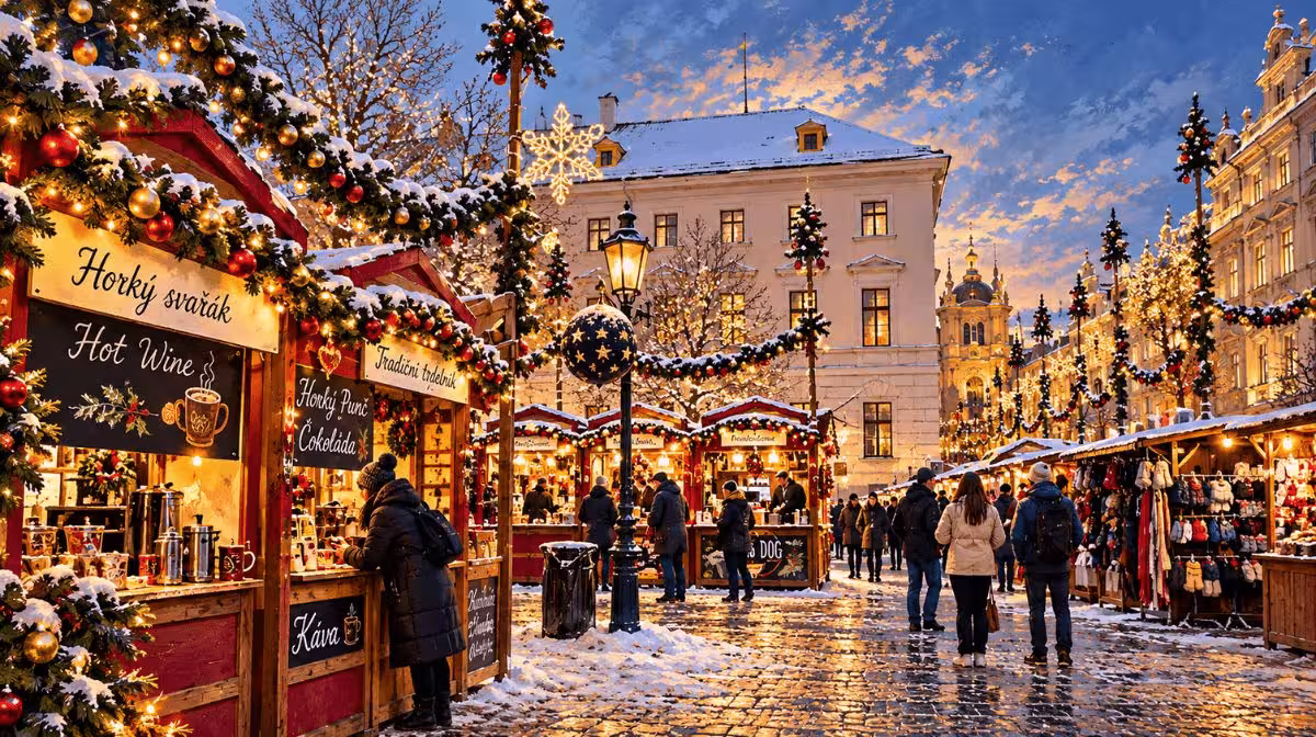 Christmas market at Náměstí Republiky in Prague