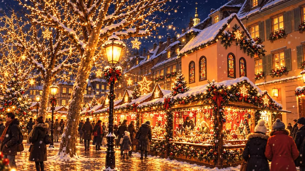 Christmas market on Place des Dominicains in Colmar