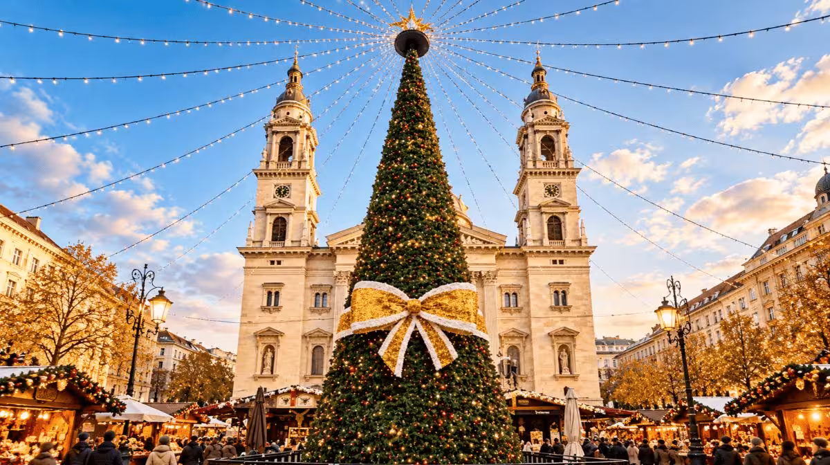 Advent Bazilika Christmas market at St. Stephen's Basilica, Budapest
