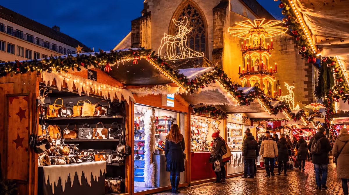 Stalls at the Basel Christmas market