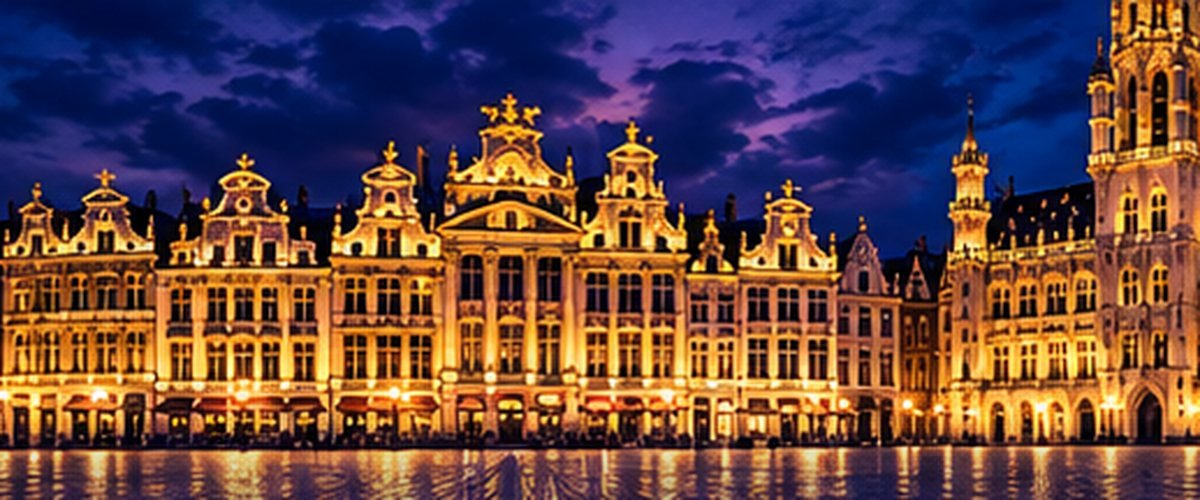Brussels skyline at night