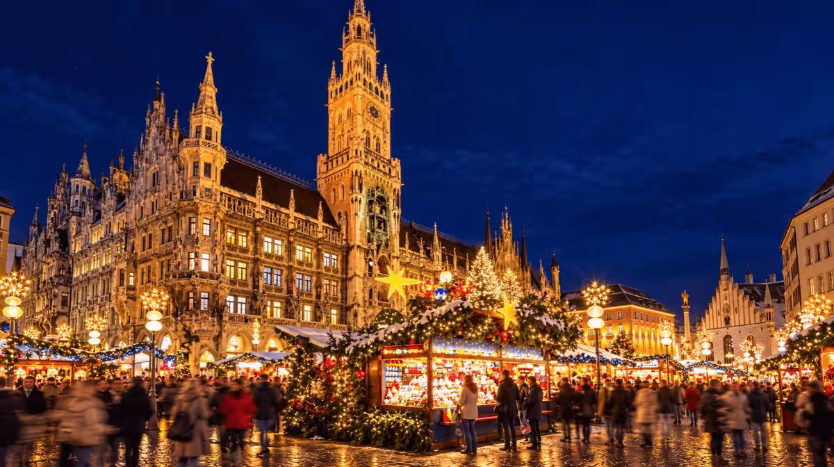 Marienplatz in Munich at Christmas