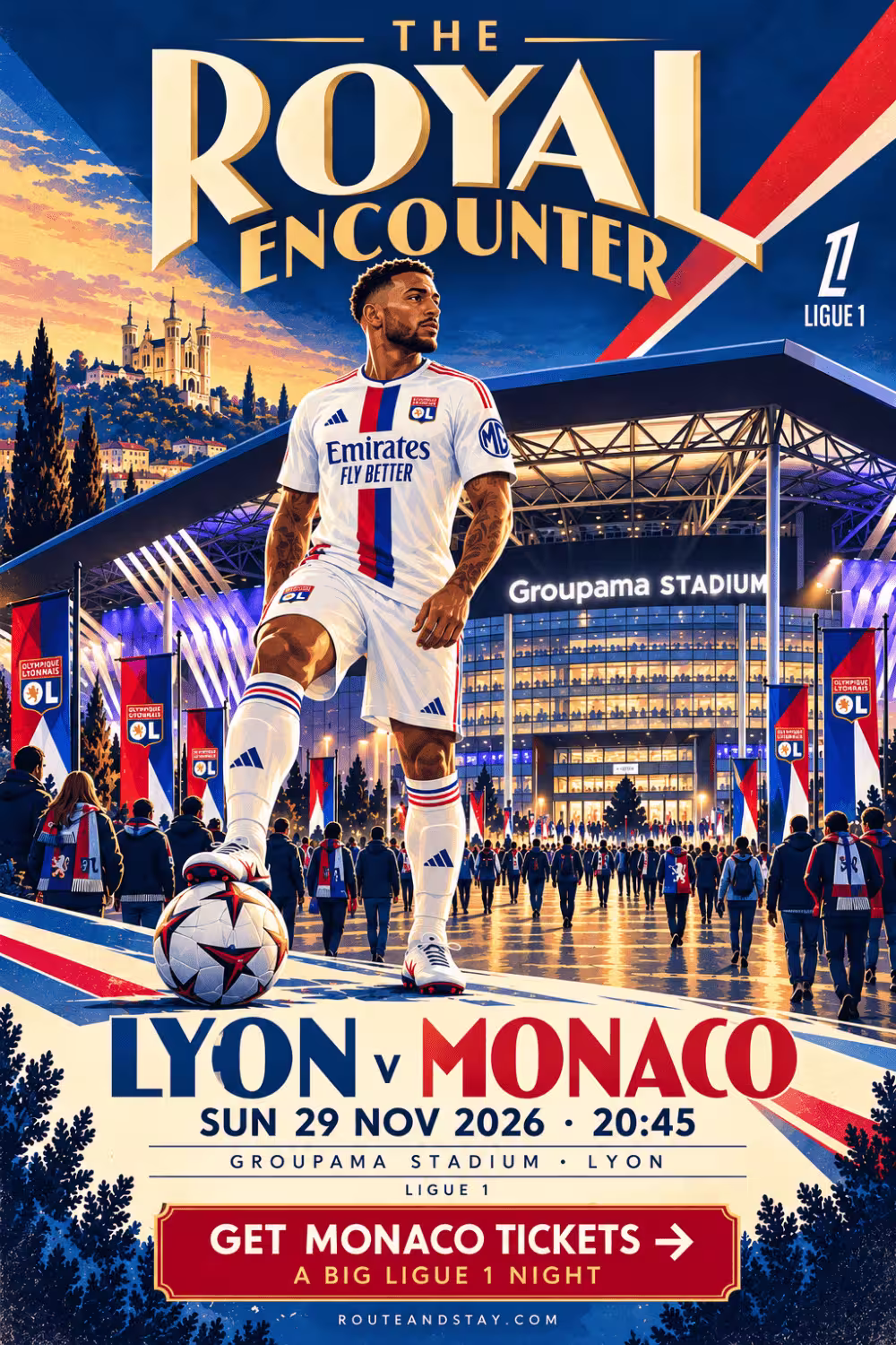 OL v Lorient poster — Winter in Lyon, Ligue 1 at Groupama Stadium on 17 January 2027
