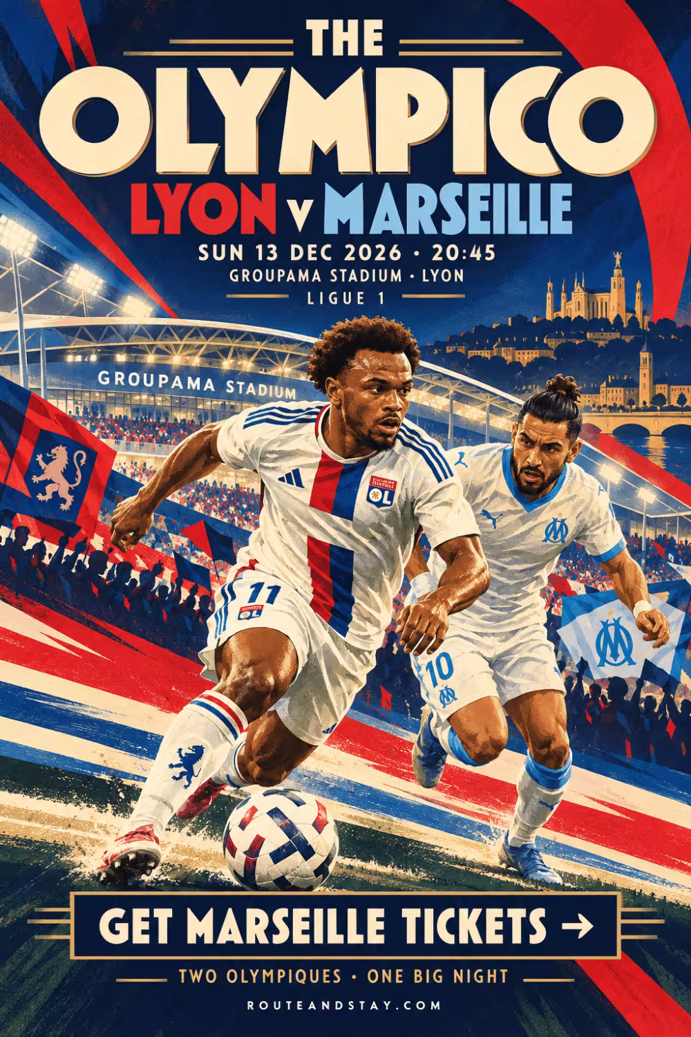 OL v Union Saint-Gilloise poster — Under European Lights, Europa League at Groupama Stadium on 10 December 2026