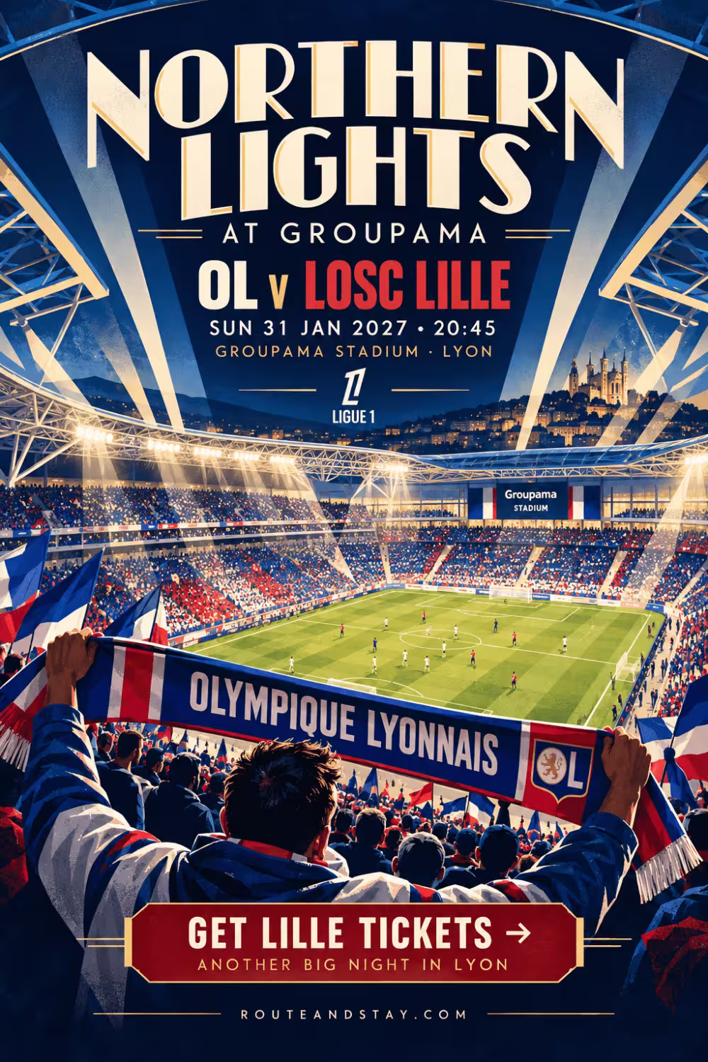 OL v Angers poster — Lyon, City of Lights, Ligue 1 at Groupama Stadium on 31 October 2026