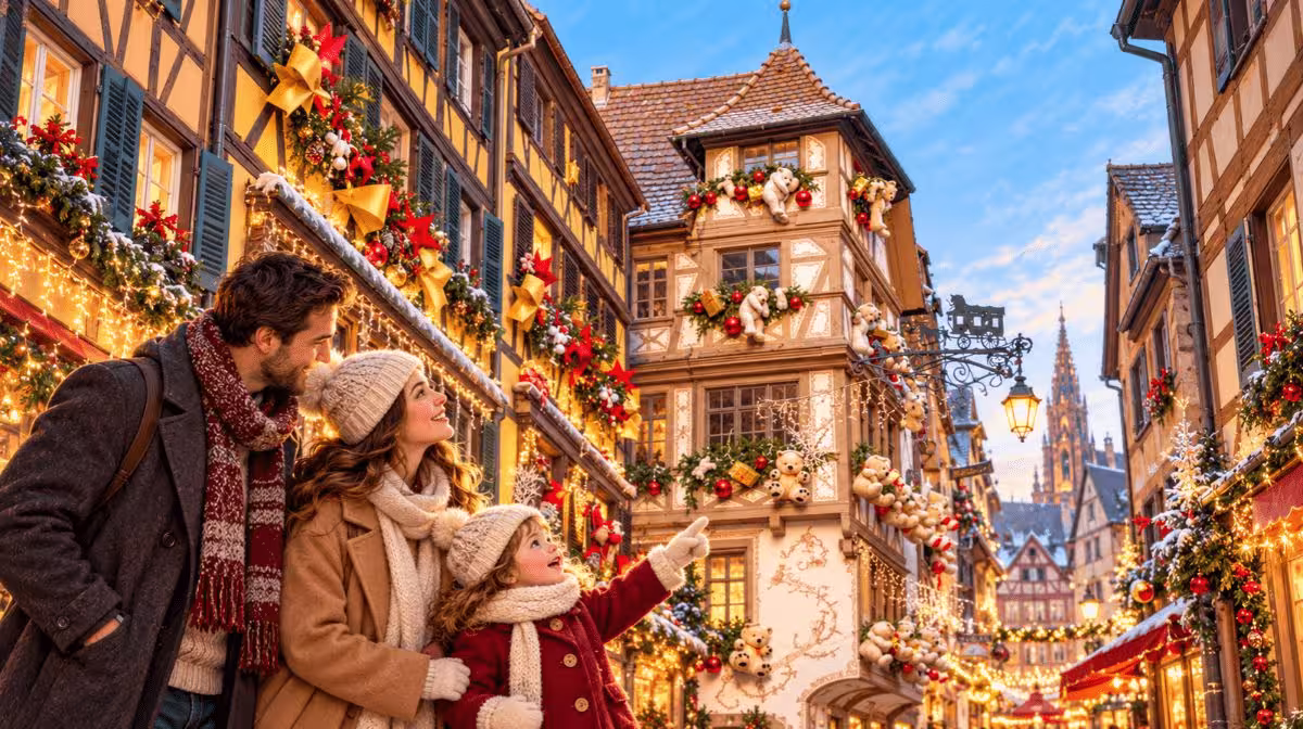 Christmas market in the Petite France district of Strasbourg